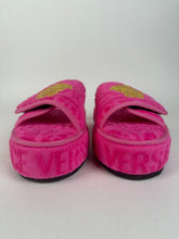 Load image into Gallery viewer, Versace All Over Print Medusa Head Terrycloth Platform Slippers Slides Size 37EU