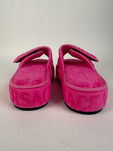 Load image into Gallery viewer, Versace All Over Print Medusa Head Terrycloth Platform Slippers Slides Size 37EU