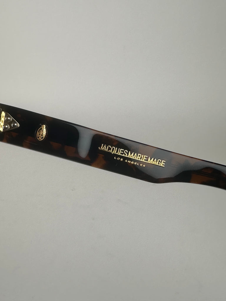 Jacques Marie Mage Dealan 53 Sunglasses in Agar Dark Brown Gold