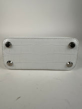 Load image into Gallery viewer, Balenciaga Croc Embossed Calfskin Ville Top Handle Bag XXS White