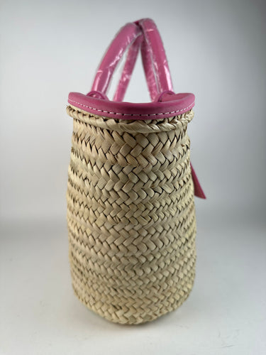 Jacquemus Le Panier Soli Straw Raffia Beach Bag Dark Pink