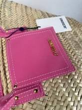 Load image into Gallery viewer, Jacquemus Le Panier Soli Straw Raffia Beach Bag Dark Pink
