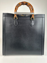 Load image into Gallery viewer, Gucci Wonka Grained Calfskin Large Diana Bamboo Tote Black