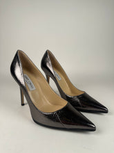 Load image into Gallery viewer, Jimmy Choo Metallic Abel Snakeskin Pump Smoke Size 39EU