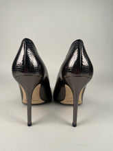 Load image into Gallery viewer, Jimmy Choo Metallic Abel Snakeskin Pump Smoke Size 39EU