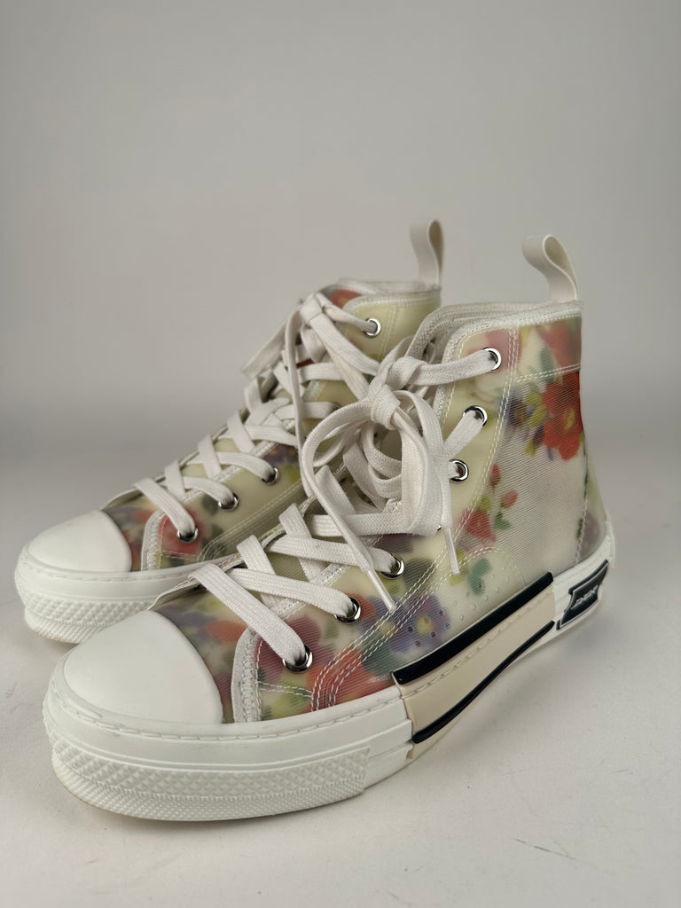 Dior B23 Floral Print High Top Sneakers Size 38EU