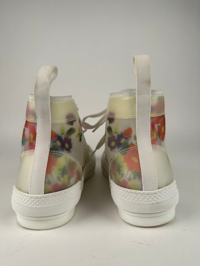 Dior B23 Floral Print High Top Sneakers Size 38EU