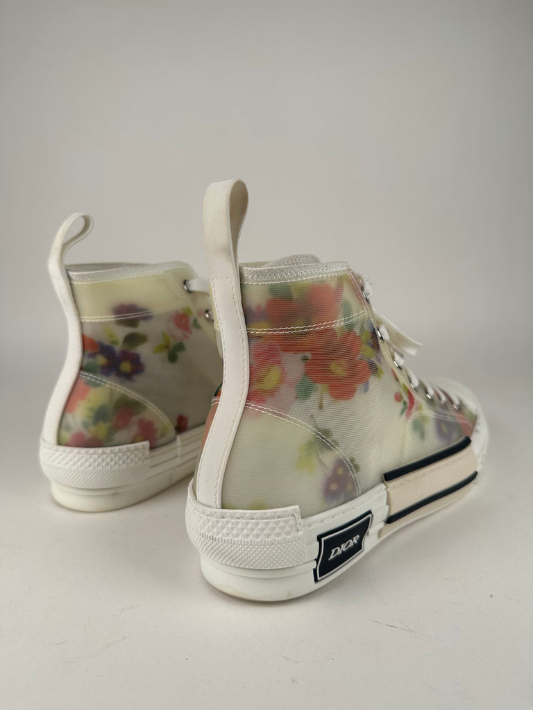 Dior B23 Floral Print High Top Sneakers Size 38EU