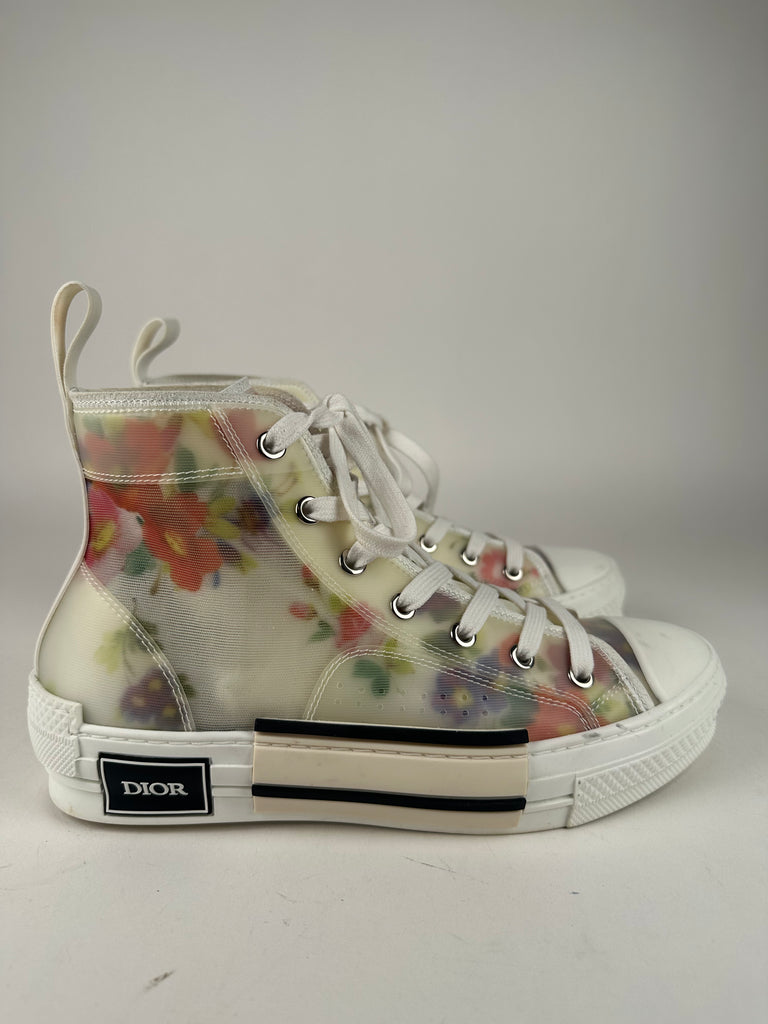 Dior B23 Floral Print High Top Sneakers Size 38EU