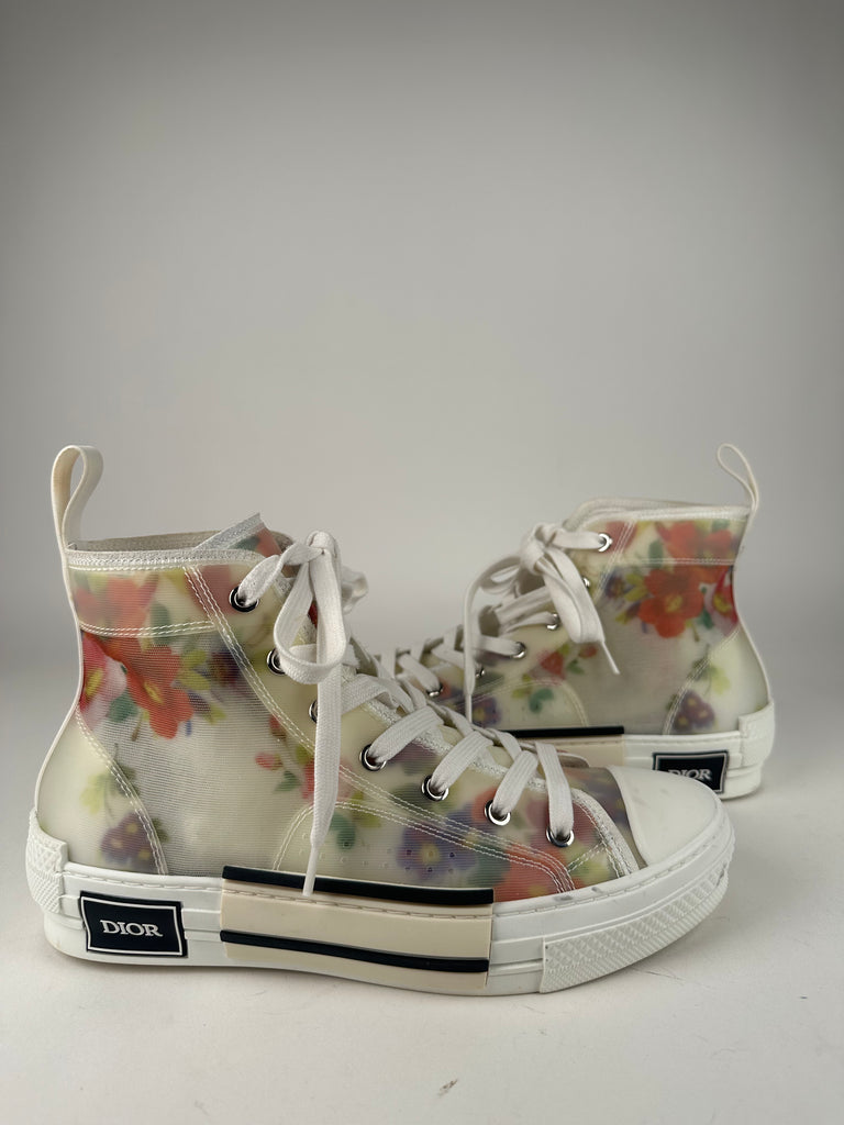 Dior B23 Floral Print High Top Sneakers Size 38EU