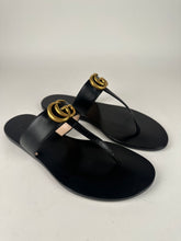 Load image into Gallery viewer, Gucci Marmont Thong Slide Sandal Black Size 38EU