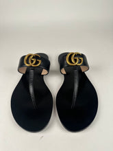 Load image into Gallery viewer, Gucci Marmont Thong Slide Sandal Black Size 38EU