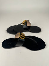 Load image into Gallery viewer, Gucci Marmont Thong Slide Sandal Black Size 38EU