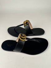 Load image into Gallery viewer, Gucci Marmont Thong Slide Sandal Black Size 38EU