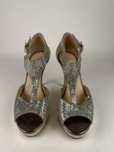 Load image into Gallery viewer, Jimmy Choo 247Tribe Sparkly Platform Peep Toe Champagne Size 38EU