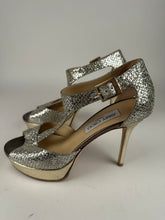 Load image into Gallery viewer, Jimmy Choo 247Tribe Sparkly Platform Peep Toe Champagne Size 38EU