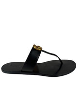 Load image into Gallery viewer, Gucci Marmont Thong Slide Sandal Black Size 38EU