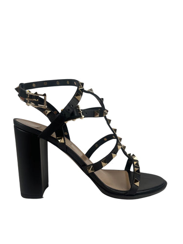 Valentino Rockstud Cage Sandal  90mm Black Size 38EU