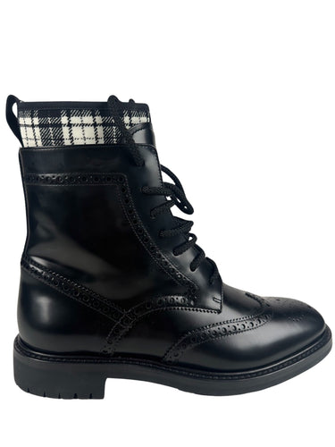 Dior Calfskin Tartan D-Order Low Boot Black/White size 38EU
