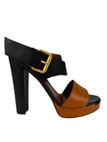 Fendi Black/Brown Platform Wrap Ankle Sandals size 39EU kit