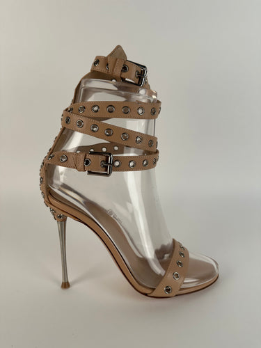 Gianvito Rossi Jett Roma Powder Strap Sandal Heels size 35.5EU