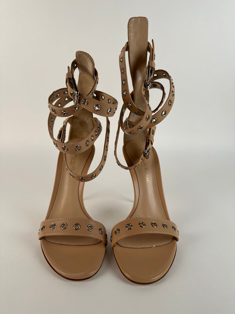 Gianvito Rossi Jett Roma Powder Strap Sandal Heels size 35.5EU