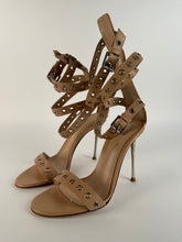 Load image into Gallery viewer, Gianvito Rossi Jett Roma Powder Strap Sandal Heels size 35.5EU