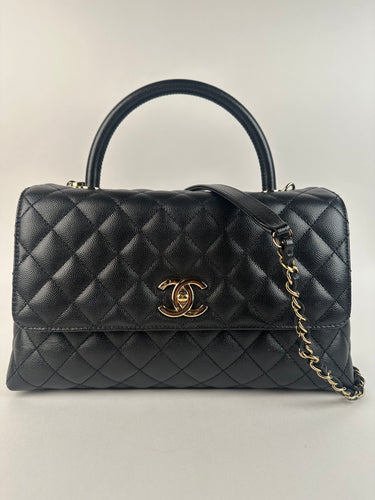Chanel Caviar Quilted Small Coco Handle Flap Black
