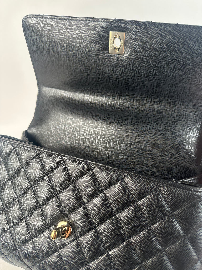 Chanel Caviar Quilted Small Coco Handle Flap Black