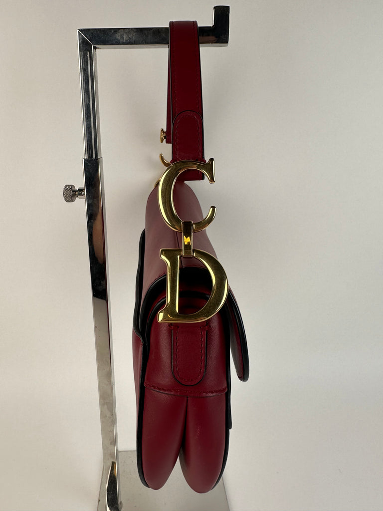 Dior Smooth Calfskin Mini Saddle Bag Red