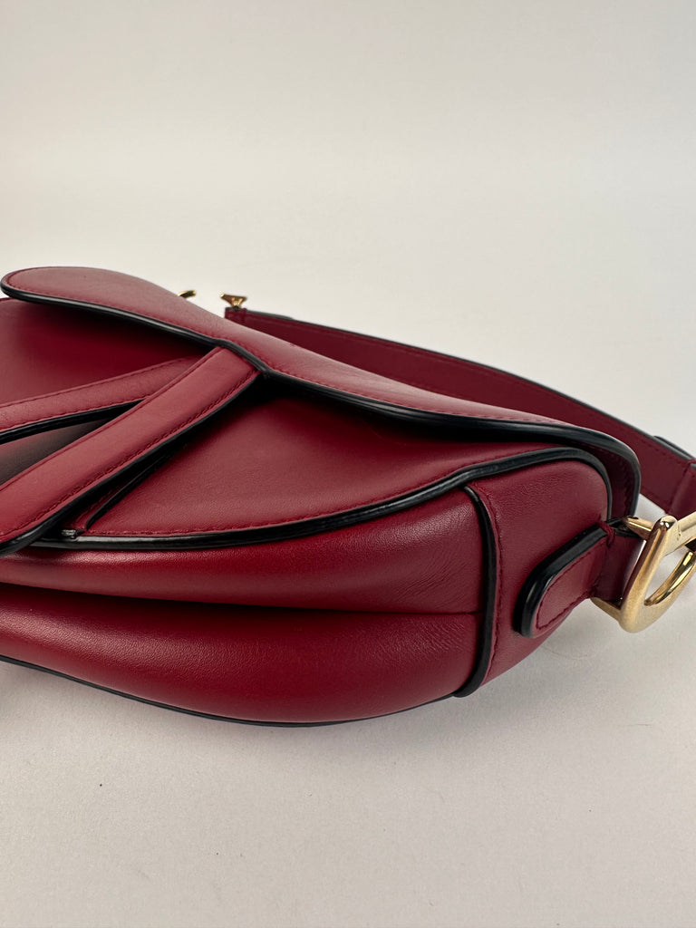 Dior Smooth Calfskin Mini Saddle Bag Red