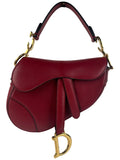 Dior Smooth Calfskin Mini Saddle Bag Red