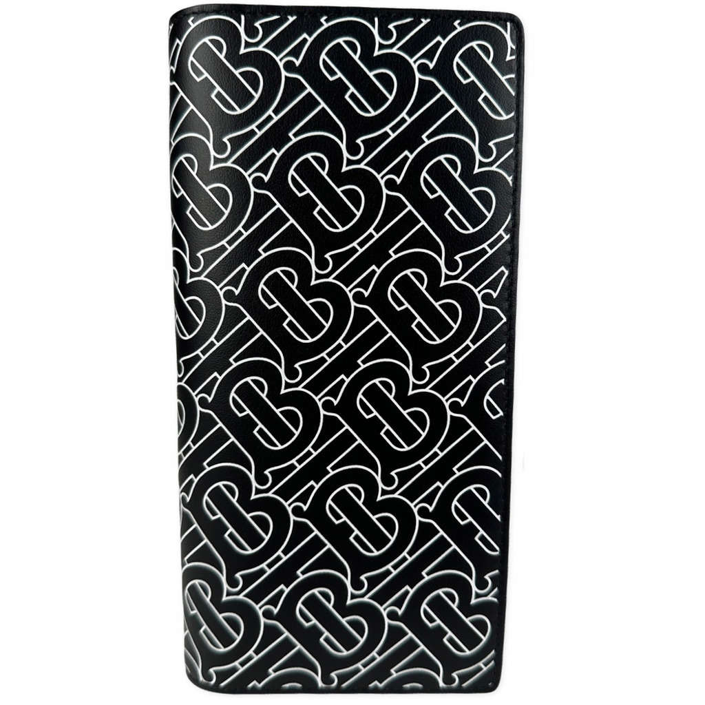 Burberry Long TB Pattern Wallet Black White