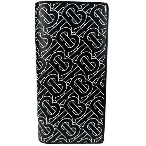 Burberry Long TB Pattern Wallet Black White