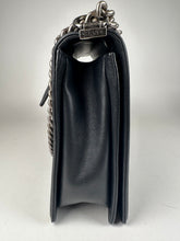 Load image into Gallery viewer, Chanel Large Boy Bag Black Chevron Calfskin Leather
