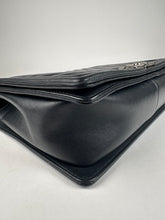 Load image into Gallery viewer, Chanel Large Boy Bag Black Chevron Calfskin Leather