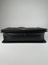Load image into Gallery viewer, Chanel Large Boy Bag Black Chevron Calfskin Leather