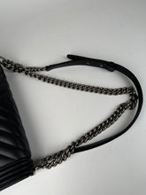 Load image into Gallery viewer, Chanel Large Boy Bag Black Chevron Calfskin Leather