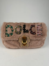 Load image into Gallery viewer, Dolce &amp; Gabbana Faux Fur Watersnake Embellished Lucia Shoulder Bag Pink