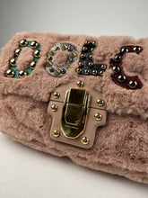 Load image into Gallery viewer, Dolce &amp; Gabbana Faux Fur Watersnake Embellished Lucia Shoulder Bag Pink
