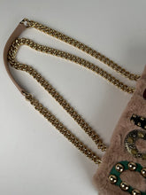 Load image into Gallery viewer, Dolce &amp; Gabbana Faux Fur Watersnake Embellished Lucia Shoulder Bag Pink