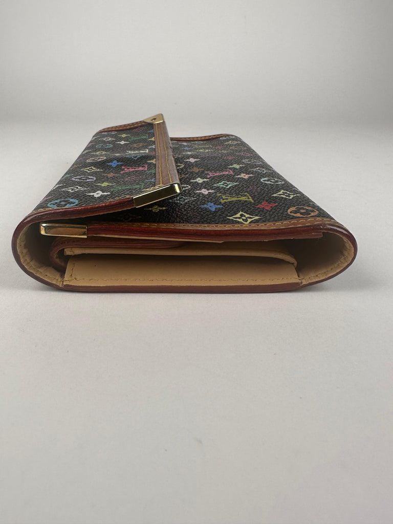 Louis Vuitton Porte Tresor Monogram Multicolor Wallet Black