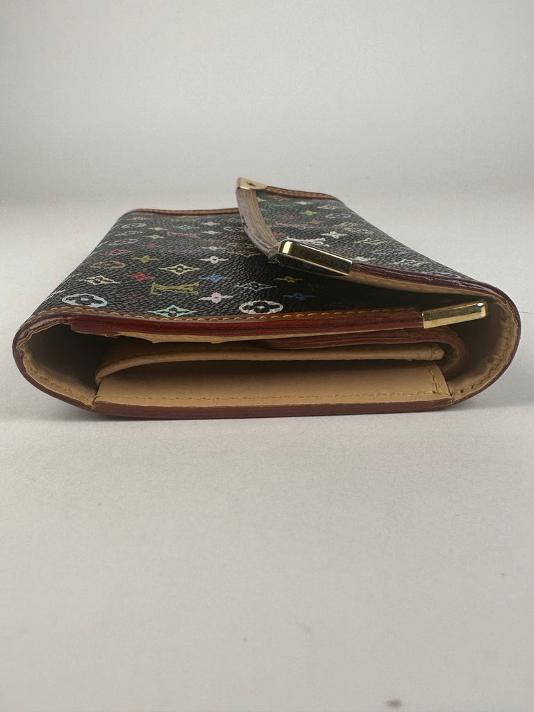 Louis Vuitton Porte Tresor Monogram Multicolor Wallet Black