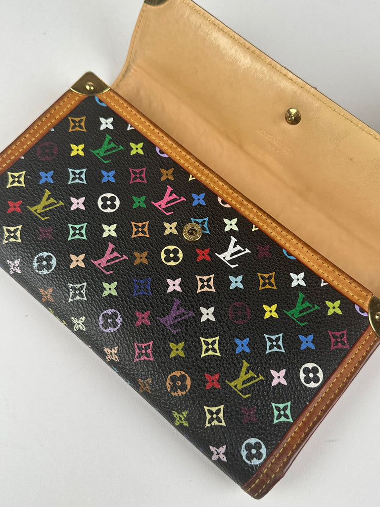 Louis Vuitton Porte Tresor Monogram Multicolor Wallet Black