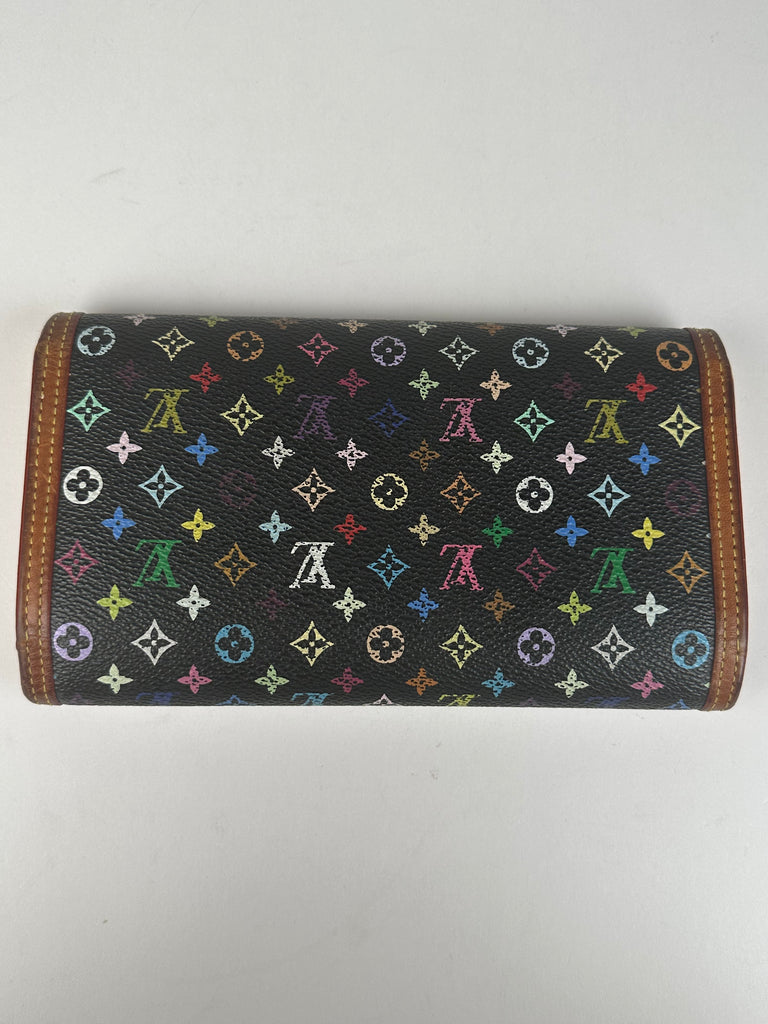 Louis Vuitton Porte Tresor Monogram Multicolor Wallet Black