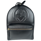 Gucci Pebbled Calfskin Soho Chain Backpack Black