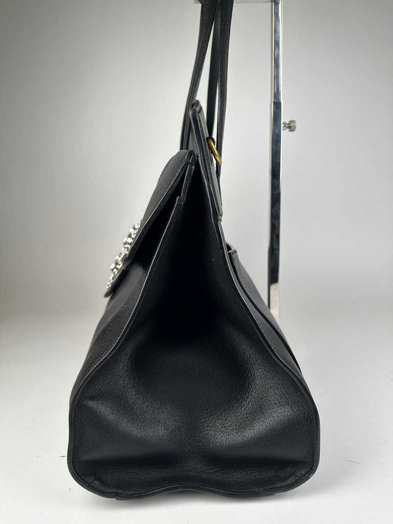 Gucci Totem Large Butterfly Top Handle Bag Black