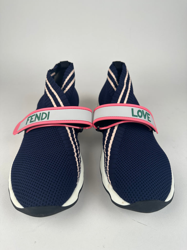 Fendi Rockoko Fendi Love Sneaker Navy/pink Size 40EU