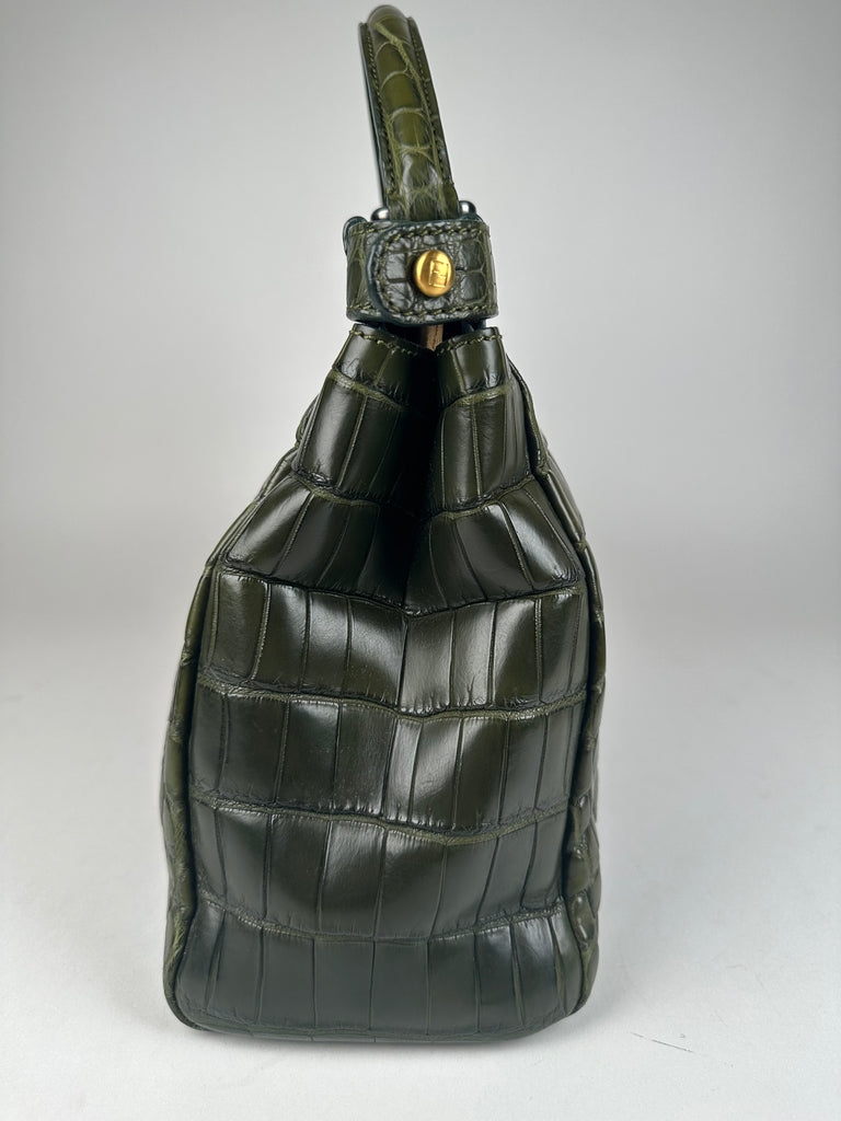Fendi Medium Peekaboo Crocodile Dark Green