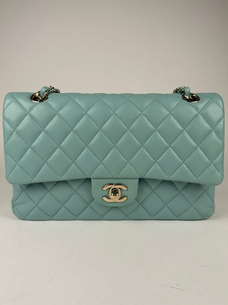 Chanel Caviar Quilted Medium Double Flap Light Blue 20C – Sacdelux